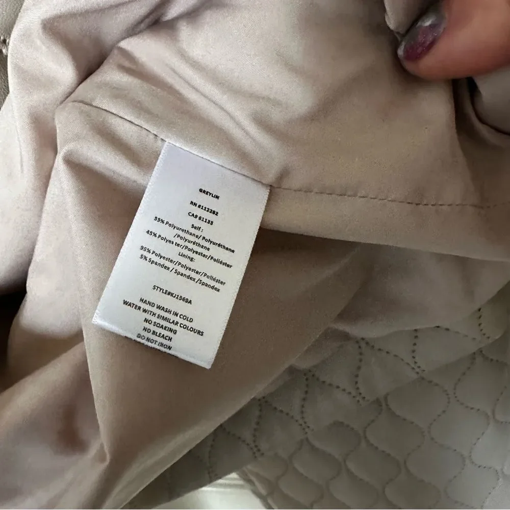 Free People/Anthropolgie Greylin Vegan Leather Quilted Jacket, Cream/Tan, Medium